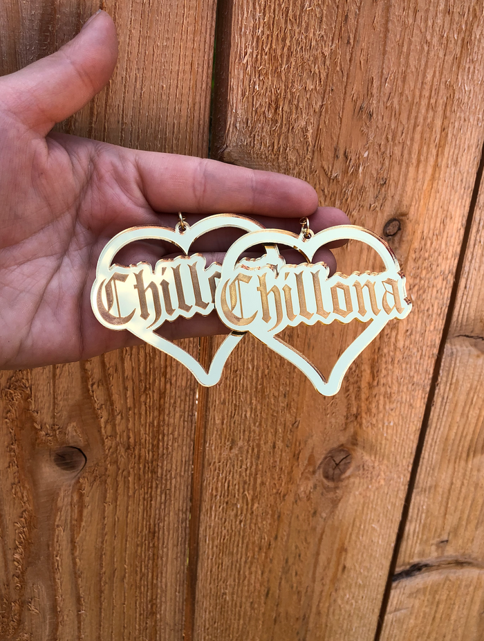 Chillona Mirrored Gold Acrylic Earrings
