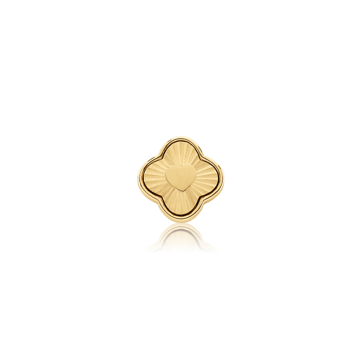 Textured Clover Charms (Gold) - Heart
