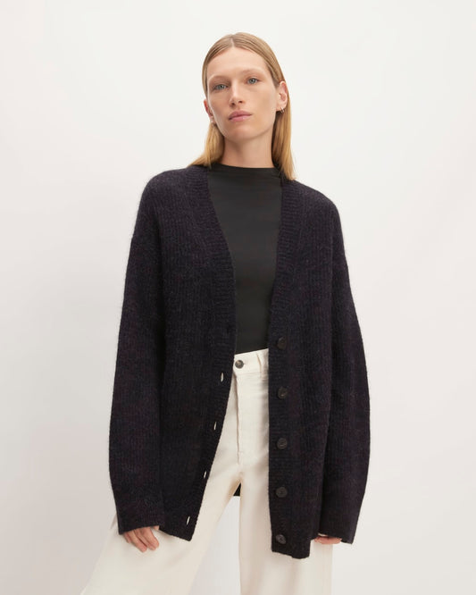 The Alpaca Oversized Cardigan | Heathered Black