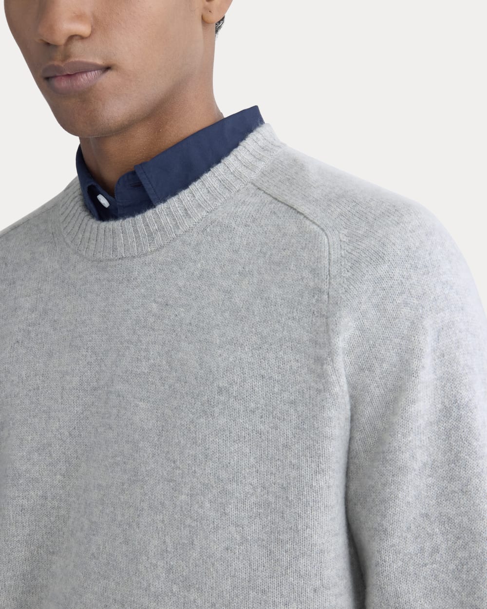 Midweight Cashmere Crew |  Heathered Grey