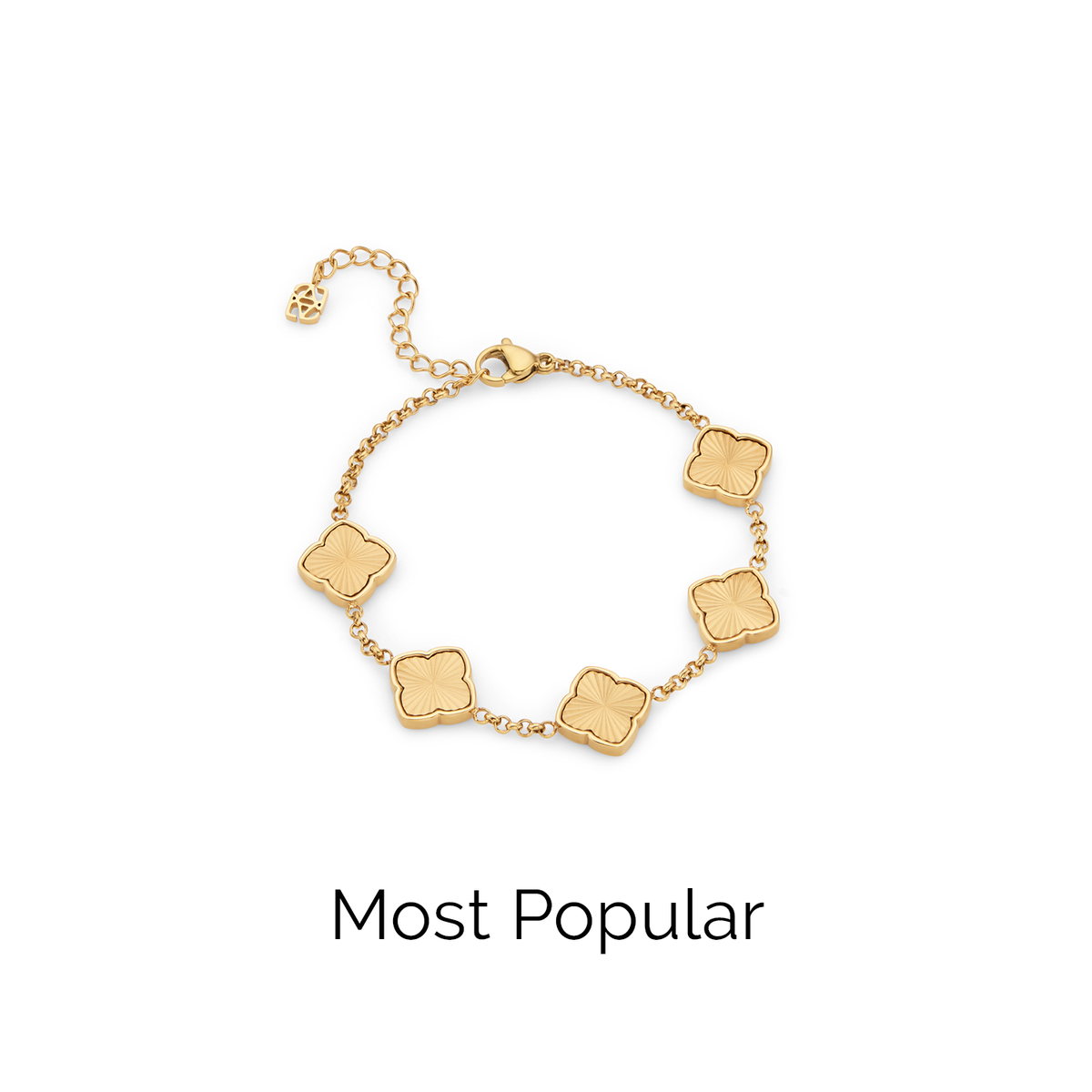 Textured Multi Clover Bracelet - Gold