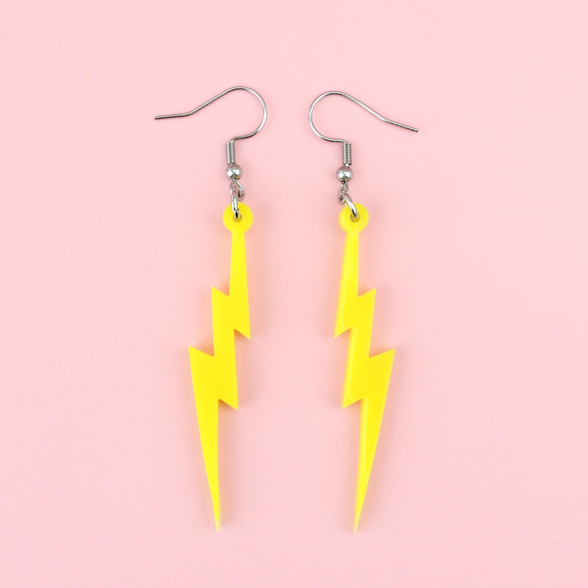 Yellow Lightning Bolt Earrings