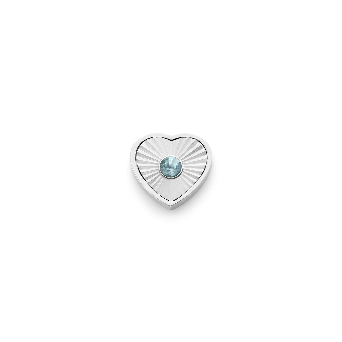 Textured Heart Charms (Silver) - Birthstone