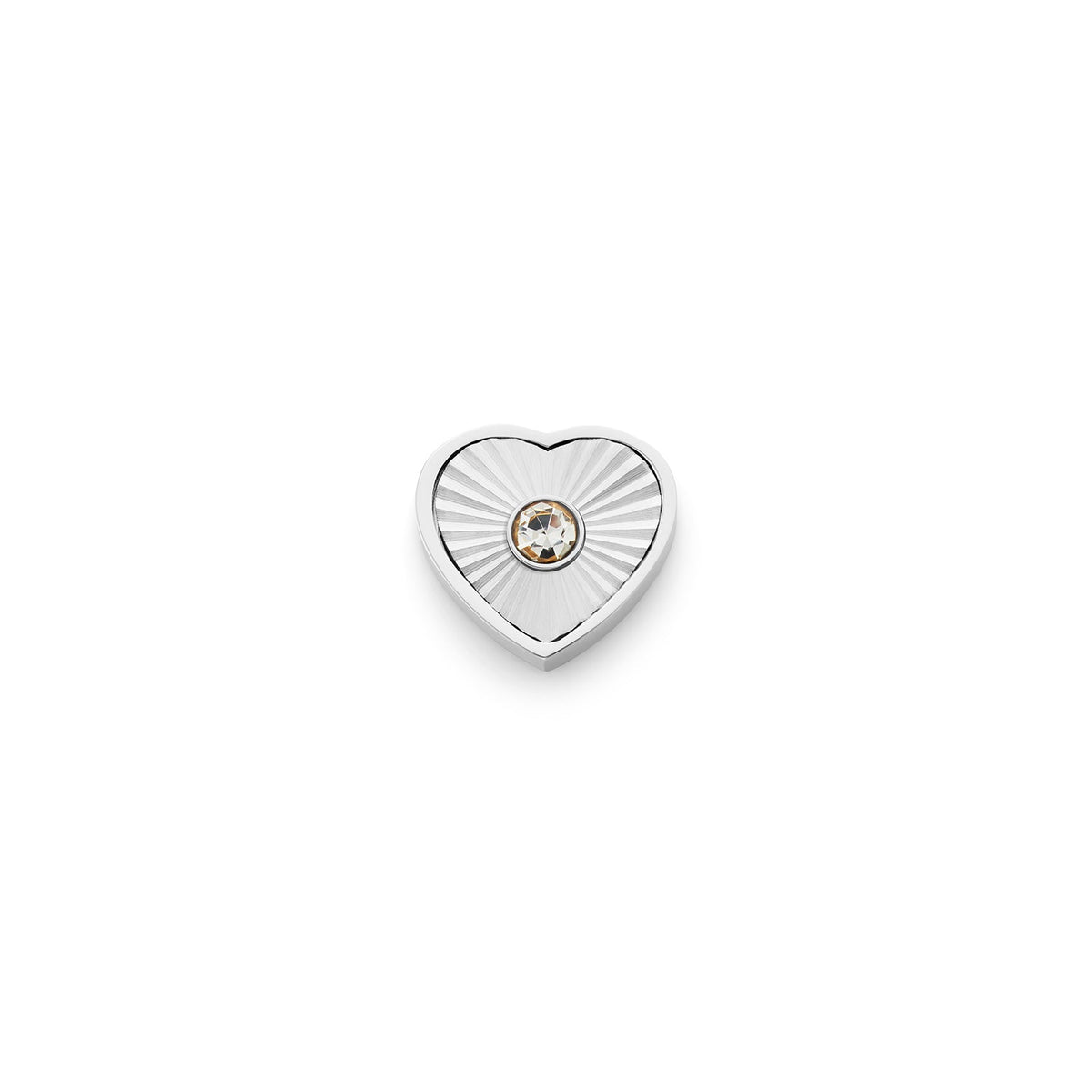 Textured Heart Charms (Silver) - Birthstone