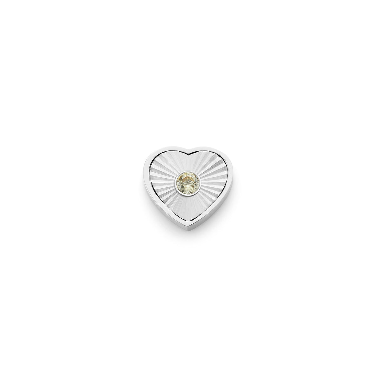 Textured Heart Charms (Silver) - Birthstone