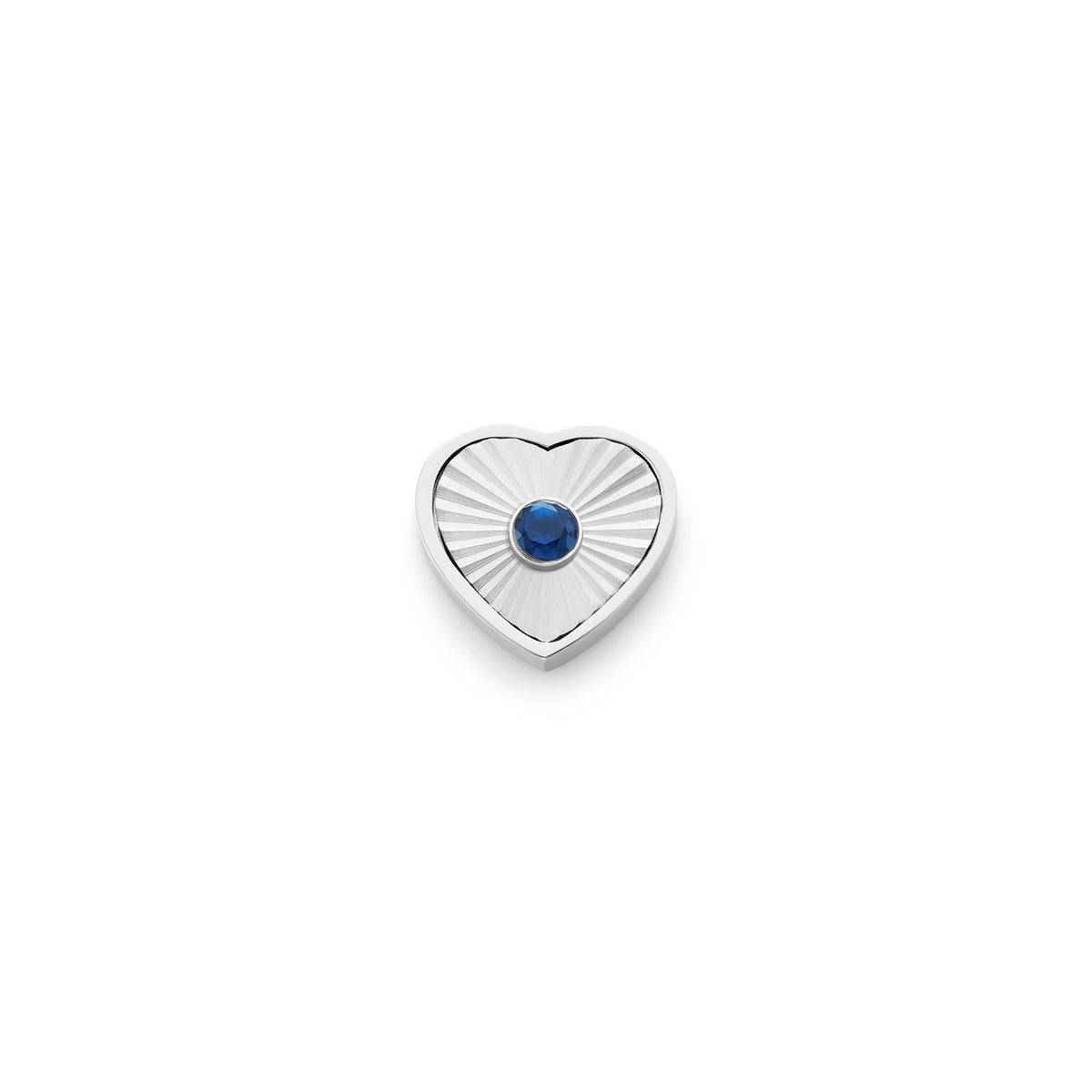 Textured Heart Charms (Silver) - Birthstone