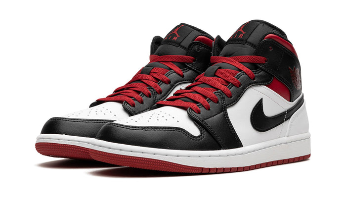 Air Jordan 1 Mid Black Toe White Gym Red