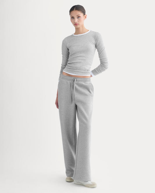 Luxe Fleece Wide-Leg Sweatpant | Vintage Heather Grey