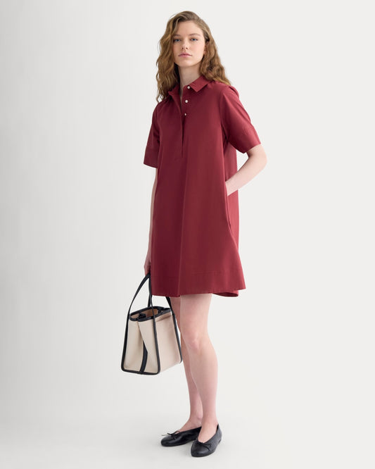 Popover Mini Shirtrdress in Ultrasoft Cotton | Pomegranate