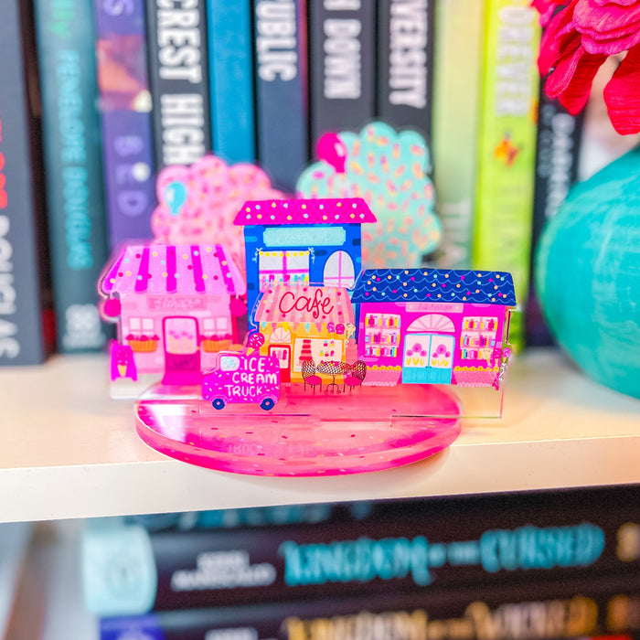 Book Lover's Lane ® Ice Cream Festival Acrylic Bookshelf Decor