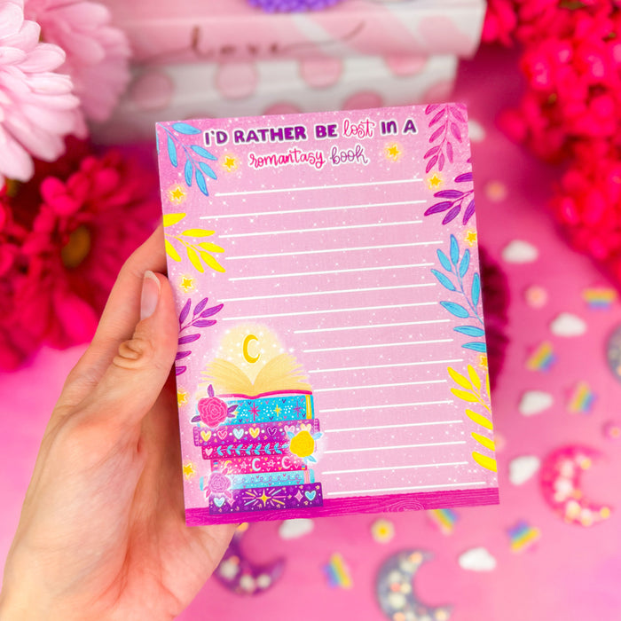 I'd Rather be Lost in a Romantasy Book Notepad 4.25" x 5.5"
