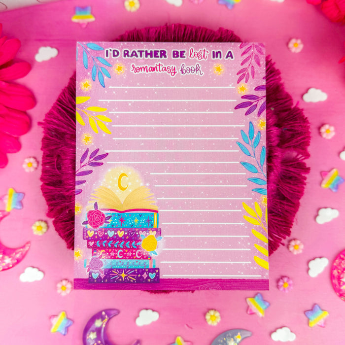 I'd Rather be Lost in a Romantasy Book Notepad 4.25" x 5.5"