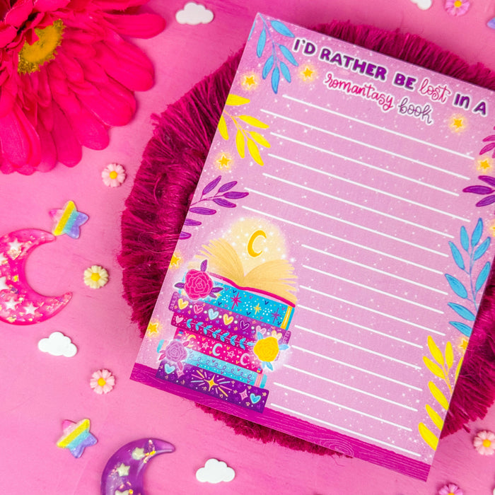 I'd Rather be Lost in a Romantasy Book Notepad 4.25" x 5.5"