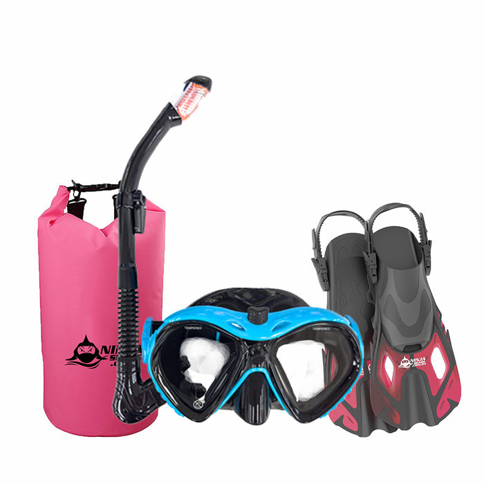 Blue / Black & Pink - L/XL / Pink