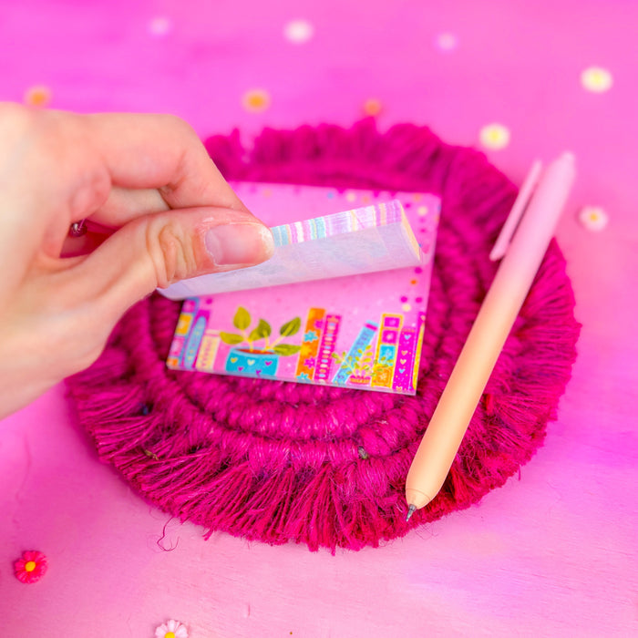 Plant Bookshelf Sticky Notes 3" x 3"