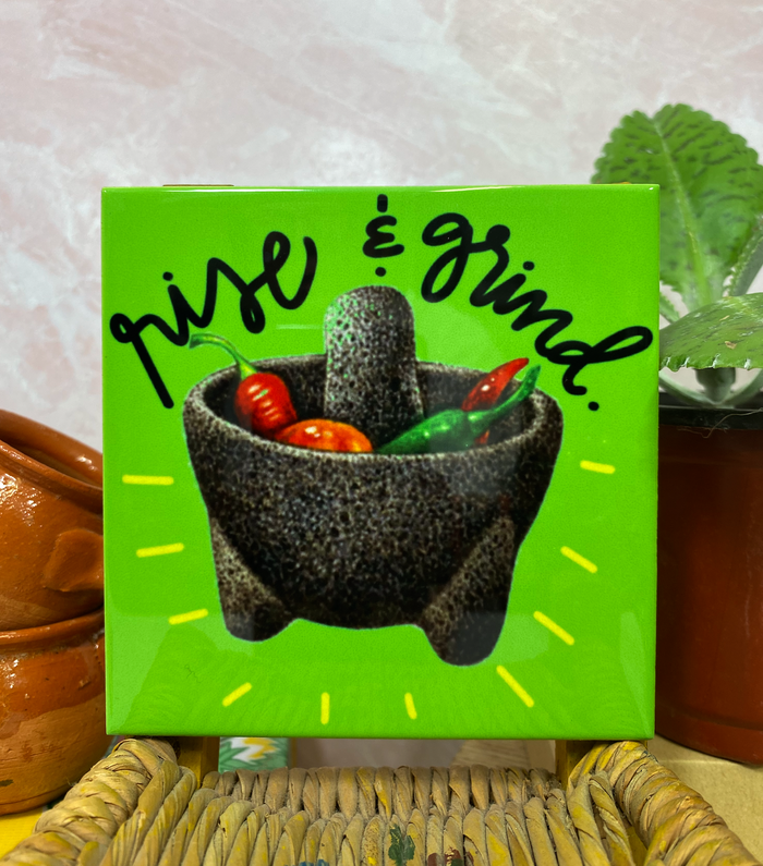 Rise and Grind Molcajete Coaster
