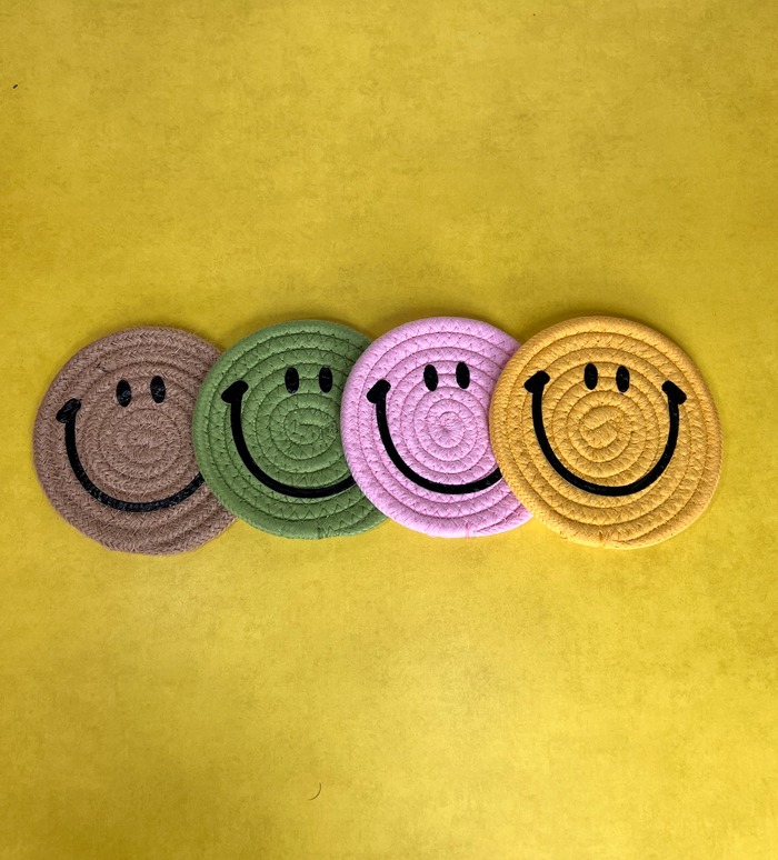 Smiley Face Coaster Set