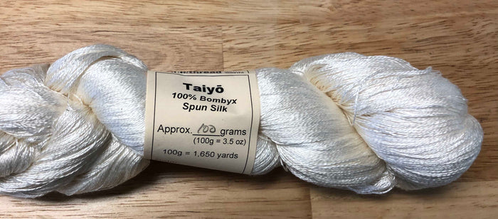 Taiyo 100% Bombyx Spun Silk Yarn 30/2   cones and skeins