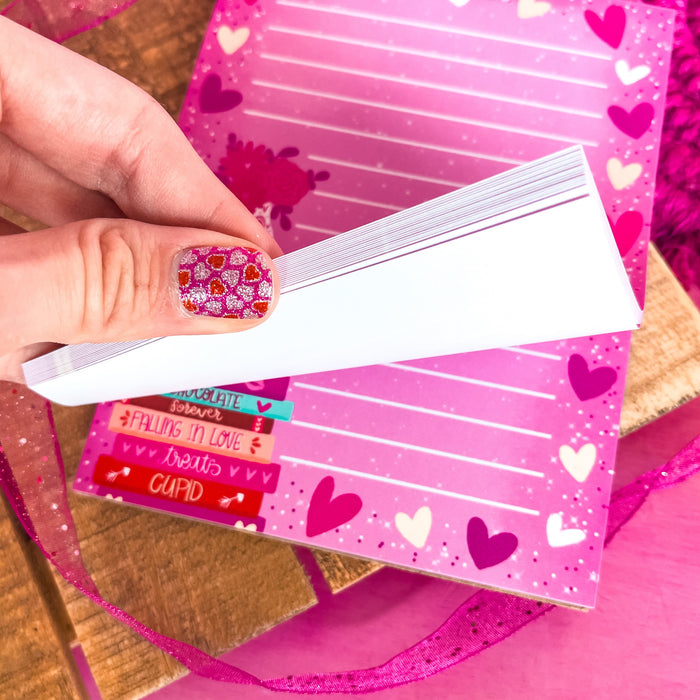 Valentine Book Stack Notepad 4.25" x 5.5"